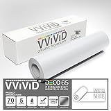 VViViD White Matte DECO65 Permanent Adhesive Craft Vinyl for Cricut, Silhouette & Cameo (20ft x 11.8