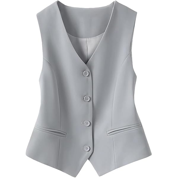 新品未使用 REVERBERATE LONGTAILORED WAISTCOAT Fnfmrfmr Women Casual Asymmetrical V-Neck Vest Buttons Slim