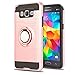 Galaxy Grand Prime Case, Galaxy J2 Prime Case with HD Screen Protector,Ymhxcy 360 Degree Rotating Ring & Bracket Rubber Dual Layer Shock Bumper Resistant Back Cover for Samsung G530H-ZH Rose Gold