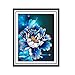 Embroidery，5D Full Drilled Diy Diamond Painting Cross Stitch Square Diamond Embroid (Size 30 26cm-Blue)