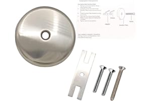 Gold-Hao-The-Bathroom Single Hole Bathtub Drain Overflow Plate - Overflow Drain Cover | Tub Drain Cover with Three Matching Screws/Bathtub Overflow Drain Cover with Adapter (Brushed Nickel)