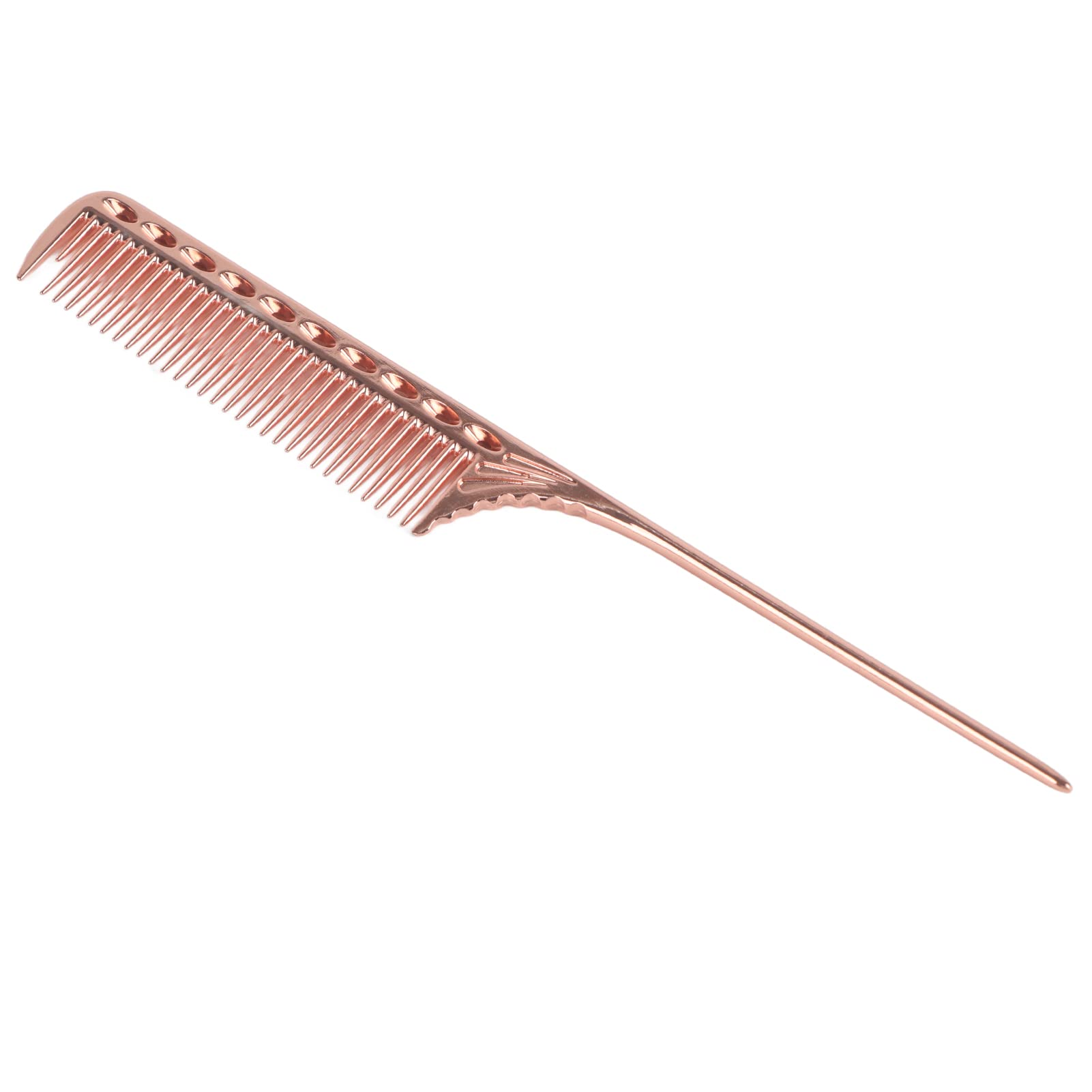 Professional Aluminum Metal Rat Tail Hair Comb for Men Women - Lightweight and Portable Styling Tool for for Sectioning, Backcombing and Intricate Styling(Rose red) Barbers
