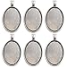 Dcatcher 24 PCS Bezel Pendant Trays Oval Cabochon Settings Trays Pendant Blanks, Antique Silver