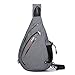 Outdoor Sports Casual Canvas Chest Pack Anyhow Unbalance Sling Bag Backpack Multipurpose Daypack Crossbody Book Bag for Men & Women (Gray)