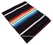 El Paso Designs Traditional Mexican Blanket | Artisanal Boho Blanket | Authentic Hand Woven Serape Perfect for Camping, Yoga, Beach, Picnic or Home Decor | (Black)