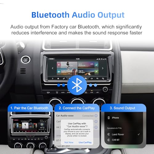 LEXXSON Wireless CarPlay & Android Auto Decoder Retrofit Kit for Land Rover Jaguar for Range Rover Evoque Discovery 5 XE XF XJL F-Type 2016-2019 with Harman with 10.25" Display, Bluetooth