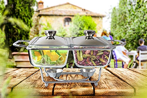 Stainless Double Warming Buffet Food Container Chafing Dish Chafer 1.5 L