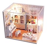 Cuteroom Dollhouse Miniature DIY House Kit Cute Room With Furnitiure and Cover Artwork Gift