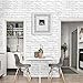 H2MTOOL Faux Brick Wallpaper, Removable Self Adhesive White Gray Wallpaper Peel and Stick for Home Decor (17.7” x 78.7”, White Grey)