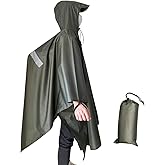 Missmat Hooded Rain Poncho,Multi Use Waterproof Raincoat,For Hiking, Camping and Emergency,Suitable for Unisex Adults