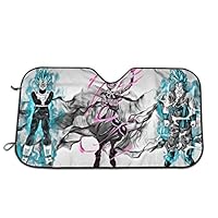 W1nW1n Sunshade for Windshields 51.2"" X 27.5"" Goku Vegeta Beerus Dragon_Ball Auto Windshield Sun ShadeUniversal Fit for Car Auto Sedan Truck SUV