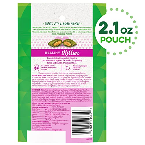 GREENIES FELINE SMARTBITES KITTEN TREATS, CHICKEN FLAVOR, 2.1 OZ. POUCH