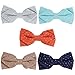 b.m.c Bundle Monster 5pc Mixed Color Slit Dotted Pattern Adjustable Pre-Tied Mens Batwing Diamond Tip Neck Tie Bowtie - Set 1