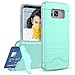 Galaxy S8 Case, Teelevo [Card Slot Holder] Dual Layer Heavy Duty Shock Absorbent Wallet Case with Credit Card Slot and Kickstand [Protective Card Case] for Samsung Galaxy S8 (2017) - Mint Green