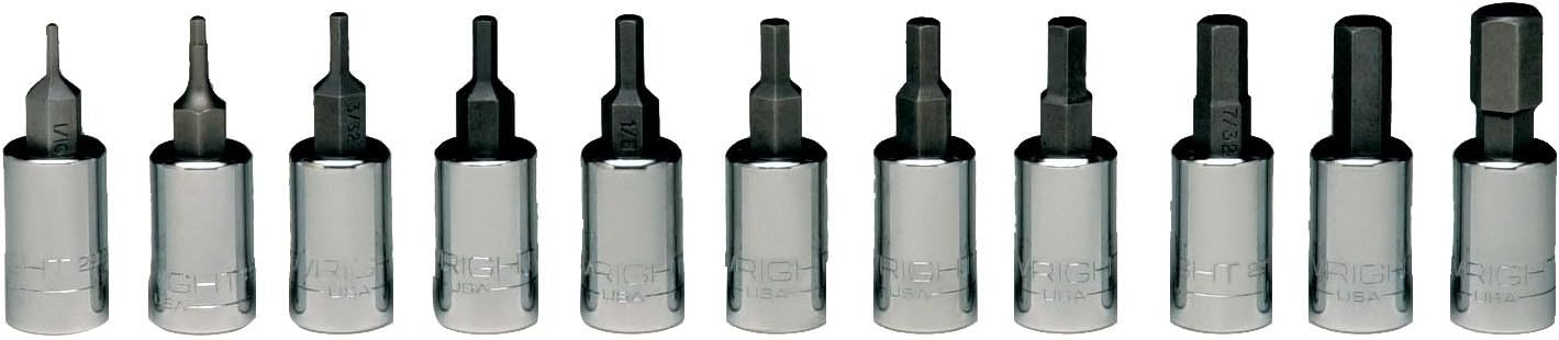 Wright Tool 205 1/4" Drive Hex Set 1/16" - 5/16" (11-Piece)