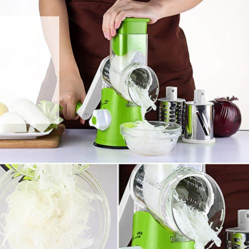 Manual Hand Held QuickPush Food Chopper, Strongest & More Container Capacity, Onion Chopper, Kitchen Vegetable Dicer, Fruit and Cheese Cutter, with 3 Dicing Blades & Keep-Fresh Lid-Kitchen Cutte - Thumbnail 5