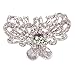 White Crystal Bronze Metal Alloy flower / butterfly hair claws clips by unbrand