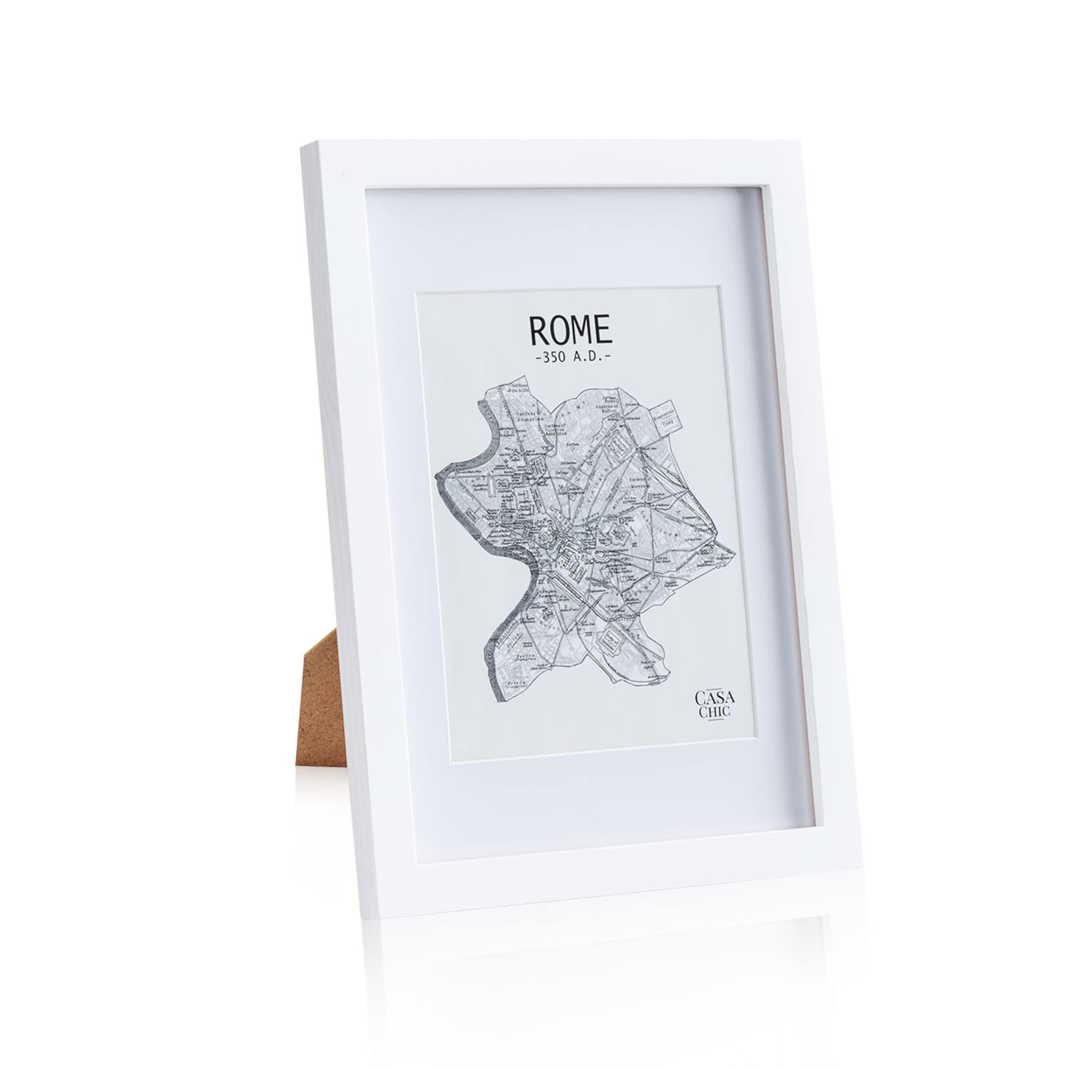 Picture Frames, 32x24 cm Photo Frame, Standing/Wall Mounted Photo Frames For Home & Office, Vertical/Horizontal Display, Real Glass & Wood, Passepartout Poster Frame, Picture Frame, A4 Frame