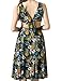 Women's Floral Print Backless Summer Beach Party Swing Solid Flare Shift Casual Dress Skirted Bikini for Vacation Party Home