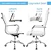 Furmax Ribbed Office Chair High Back PU Leather Executive Conference Chair Adjustable Swivel Chair with Arms (White)
