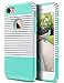 ULAK iPhone 7 Case, Colorful Series Slim Hybrid Dual Layer Scratch Resistant Hard Back Cover Shock Absorbent TPU Bumper Case for Apple iPhone 7 4.7 inch-Minimal Mint Stripes
