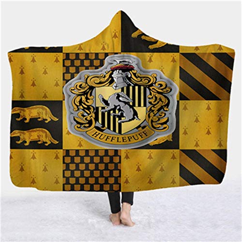 3D Printed Hooded Blanket Anime Soft Fluffy Blankets for Adults Sherpa Fleece Winter Throw Blanket Hoodie Blanket Travel Cloak,Adult 150 x 200 cm,Harry Potter 07