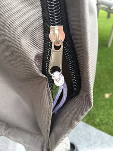 Madison hochwertige Schutzhülle #1 mit Stab für Sonnenschirme mit einem Durchmesser von 200 - 400 cm aus wetterfestem Polyestergewebe in grau – Bild 3