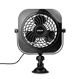 OPOLAR F1101 Car/Vehicle and Desk Fan, Portable, Powerful And Quiet USB Fan With Suction Cup, Angle Adjustable ,Black With 2 Speeds for Automobile, Home, Office, High Compatibility, 4.9ft Cable