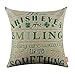 LINKWELL St. Patrick's Day Pillow Cover 18x18 inches Green Burlap Throw Pillow Case Seat Cushion Cover CC1242
