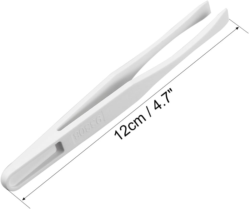 Sourcingmap Plastic Anti-Static Tweezers, Precision Flat Tip for Jewelry Craft DIY Beauty Electronics Repair Tool White 3 Pcs - Image 4