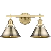 Golden Lighting 3306-BA2 BCB-AB Orwell - 2 Light Bath Vanity-9.88 Inches Tall and 18.25 Inches Wide, Finish Color: Brushed Ch