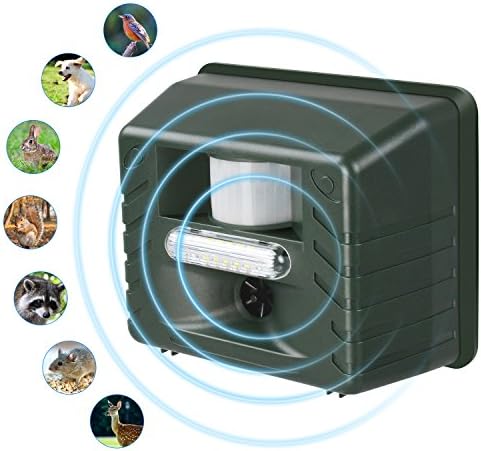 TRANMIX Ultrasonic Electric Animal Pest Repellent, Ultrasonic Outdoor Animal Repeller, Bird Pet Pest Control With Motion Activated Waterproof Yard Solider Sentinel, Cats, Rats, Mouse, Mice, Deer