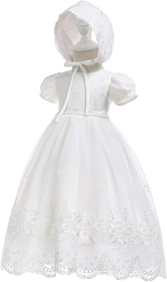 Baby Girls Baptism Dresses Christening Special Occasions Gown for Baby Girl with Beautiful Belt