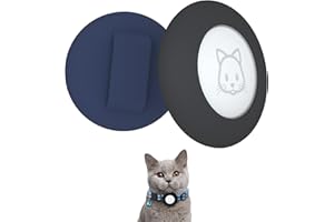 SIMPLETHINGS 2022 Airtag Cat Collar Holder, Small Air tag Cat Collar Holder Compatible with Apple Airtag GPS Tracker, 2Pack Waterproof Case Cover for Cat Dog Pet Collar Within 3/8 inch (Black&Blue)