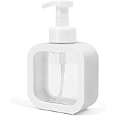 SVLX YIXVN Foaming Soap Dispenser, 300ml (10oz) Plastic Refillable Foaming Hand Soap Dispenser with 8 Pcs Waterproof Labels, Foam Pump Bottle for Bathroom and Kitchen (White)