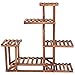 unho Tiered Wood Plant Stand: Large Flower Pot Holder Shelf 6 Potted Planter Display Rack for Garden Patio Balcony Living Room Indoor Outdoor