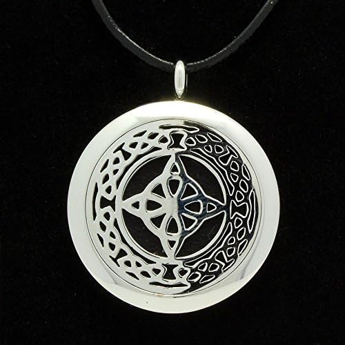 AromaRain Men's Celtic Knot of Light Essential Oil Diffuser Necklace - Premium 316L Surgical Stainless Steel Locket for Aromatherapy
