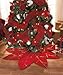 Red Poinsettia Christmas Tree Skirt