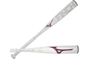 Mizuno Finch Youth Tee Ball Softball Bat (-13) | Youth - Girls Aluminum Fast Pitch BAT | White-Iridescent | 12OZ