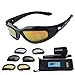 Tactical Glasses,DOPSIP Cycling Glases Protective Military Goggle with 4 Replaceable Lenses (Black)
