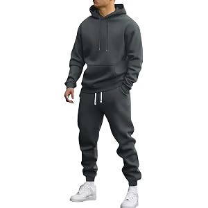 Men's Tracksuits Long Sleeve Casual Sweatsuits Casual Hoodies Shirt Matching Sweatpants 2 Piece Sportswear