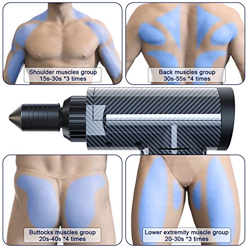 Muscle Massage Gun for Athletes,YUNDOO, Cordless Handheld Massage Gun, Body Relaxation, Massage with 4 Head Muscle Massage,Percussion Massager