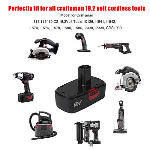 2Pack C3 Battery 3.6Ah Replacement for Craftsman 19.2V Battery DieHard C3 19.2 Volt Power Tools 130279005 130279017 11376 11045 Cordless Drill Drivers