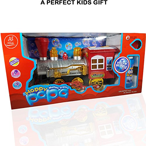 ANJ Kids Toys - Battery Operated Bubble Train Toys - Bump N Go Locomotive Toy Train Blowing Bubbles, Flashing Colorful Lights and Playing Realistic Train Running Sound Effects - Perfect Gift for Kids - Thumbnail 3