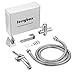 Jerrybox Handheld Bidet Sprayer Hygienic Anti-corrosion Bidet Shattaf Sprayer, Complete Sprayer Kit for Toilet with Adjustable Pressure Shut-Off Valve (ABS Engineering Plastics)