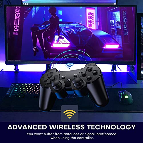 Diswoe Wireless Controller for PS3 - Bluetooth with USB Charging Cable and Dual Vibration