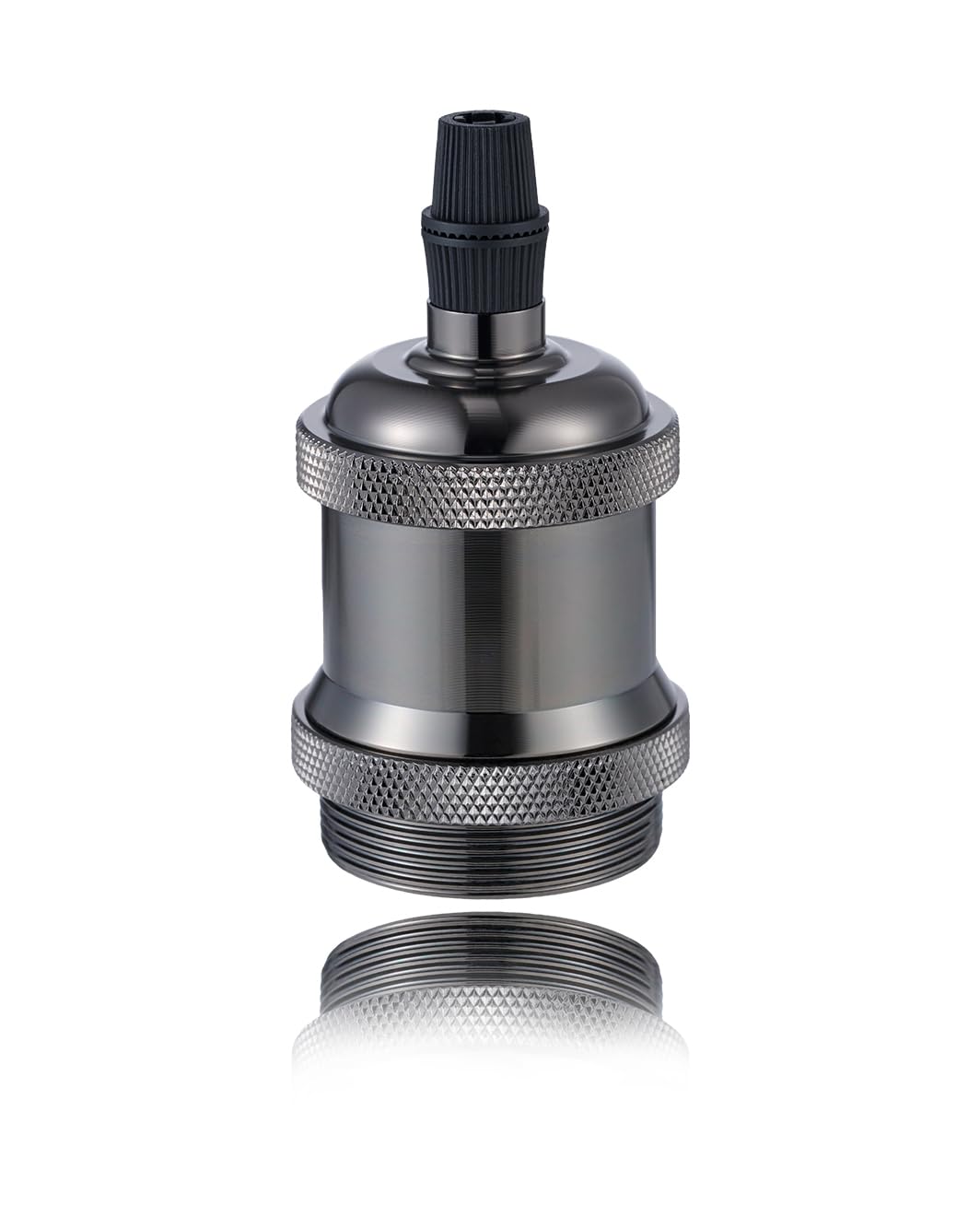 Vecys 1 PCS E27 Vintage Bronze Lamp Socket Adapter Edison Retro Lamp Holder Adapter for Vintage Light Bulbs Pendant Lamp（Pearl Black）