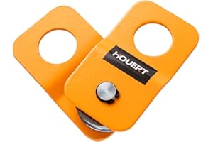 HOUERT Heavy Duty Recovery Winch Snatch Block 4 Ton / 8,800 lb. Capacity, Pulley System for Synthetic Rope or Steel Cable, Off-Road Recovery Accessory (Orange)