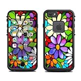 Skin for Lifeproof 6 Case (skins/decals only) - Flower Stained Glass design, white, purple, green