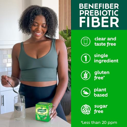 Benefiber Daily Prebiotic Dietary Fiber Supplement Powder Stick Packs for Digestive Health, 100% Natural, On The Go, Clear and Taste-Free, 28 sticks, 3.92 ounces each